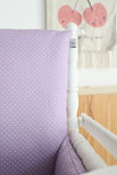 Coussin de chaise haute bébé en coton enduit Oeko-Tex / Dots lilas