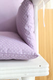 Coussin de chaise haute bébé en coton enduit Oeko-Tex / Dots lilas