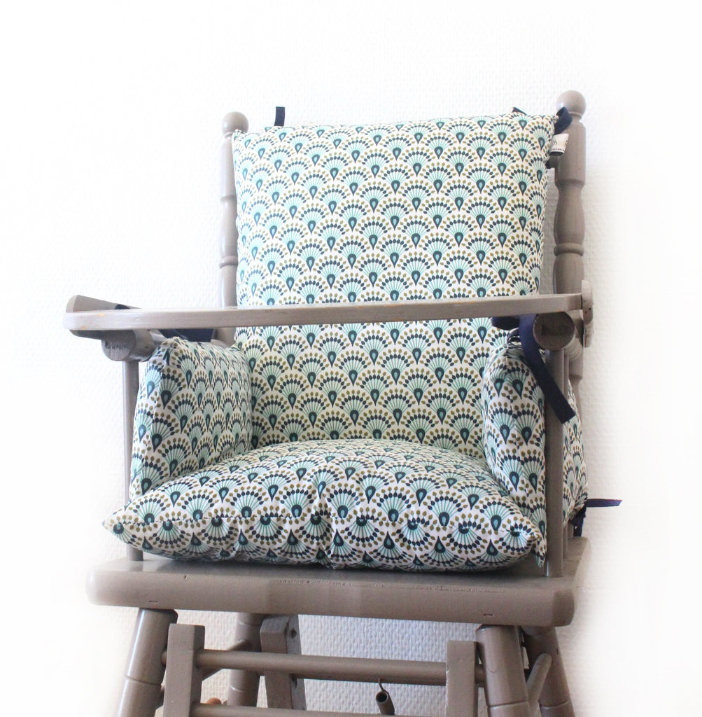Coussin chaise haute bébé confort coton Oeko-Tex VICHY - Fabriqué